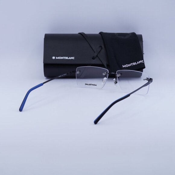 🕶️ New Montblanc MB0105O 001 Eyeglasses - Black Frame 57mm - Picture 10 of 10
